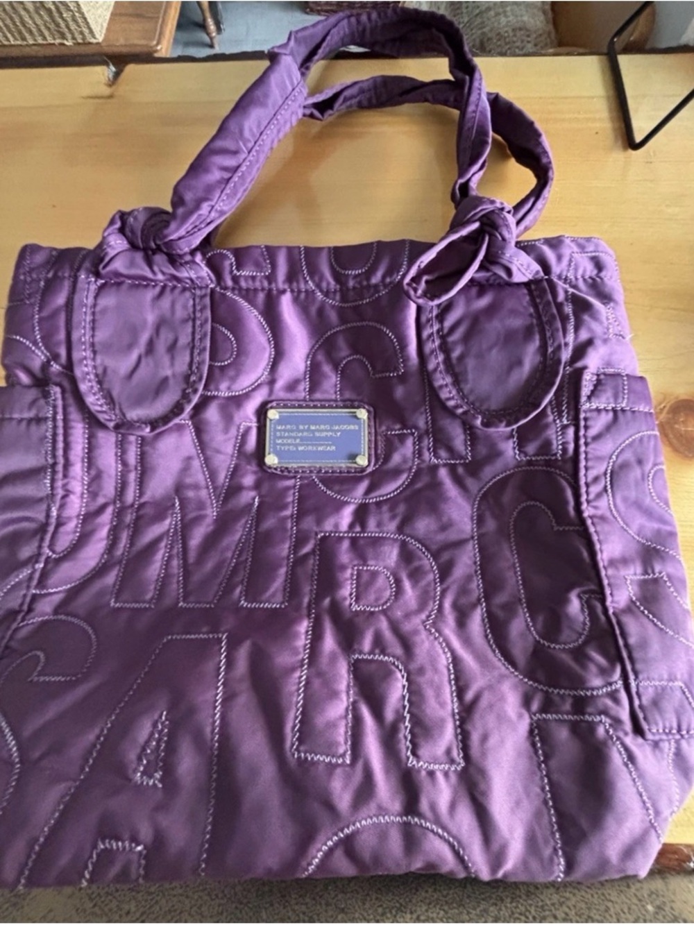 Marc by Marc Jacobs Standard Supply Quilted Purple Nylon Tote Bag - Picture 2 of 9